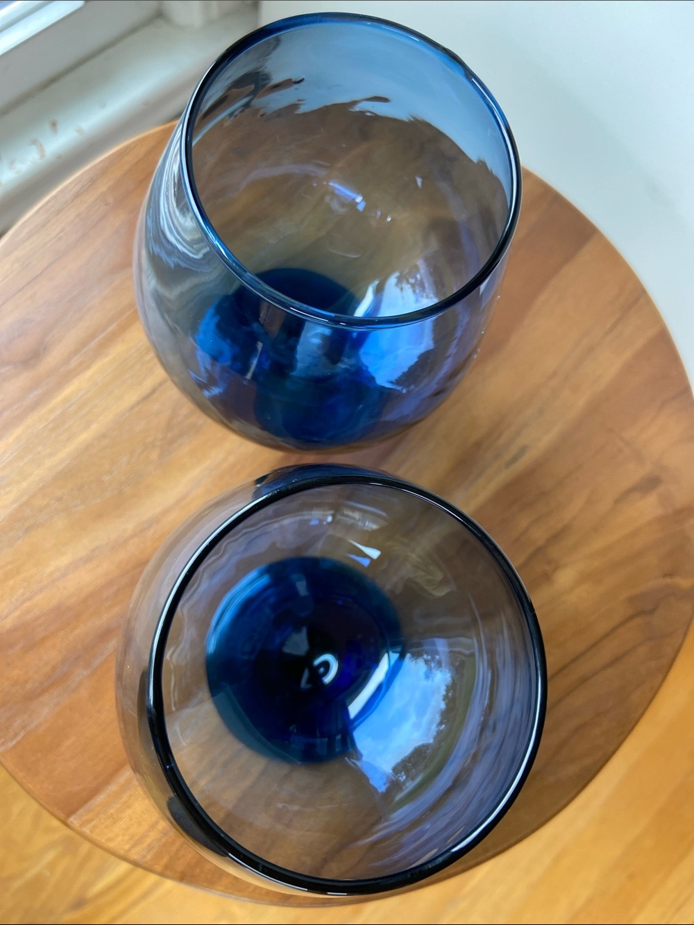 Vintage Empoli Handblown Deep Blue Brandy Glasses - Set of 2 - Picture 2 of 4